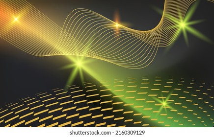 Night mysterious theme glowing background for poster, business card, flyer, gift card, page cover and brochure. Abstract shining design elements on dark for summer party in garden or club EPS10 vector