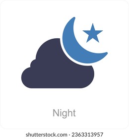 Night and nature icon concept