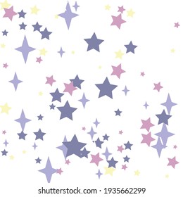 Night New Year Yellow White Kids Background. Sky Children Stars Magic Purple Ornament. Mystery Four-pointed Pastel Girl Color Pink Wallpaper. Santa Holiday Christmas Print Winter Illustration.