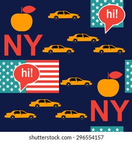 night in  New York vector seamless pattern