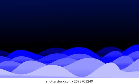 Night ocean waves simple overlay abstract aquatic copy space background