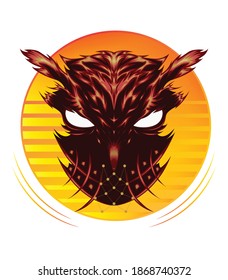Night owl fire vector illustration