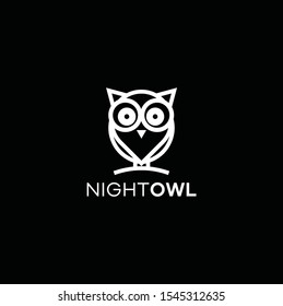 night owl logo design concept. logo inspiration