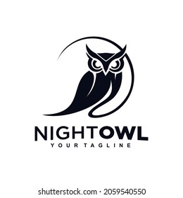 Night Owl Logo Design Template Inspiration idea