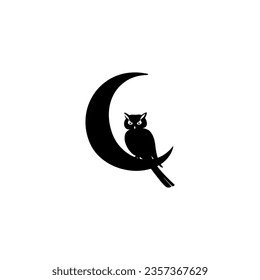 night owl logo,owl logo, logo,brand and company logo,helloween logo.tshirt design,moon,branch.