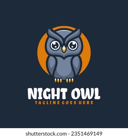 night owl mascot logo design