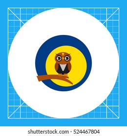 Night Owl Sitting on Branch Icon