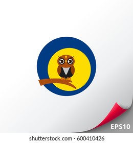 Night Owl Sitting on Branch Icon