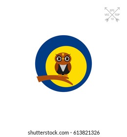 Night Owl Sitting on Branch Icon