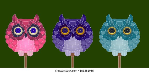 Night owls on on a stick
