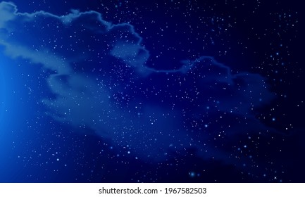 night panorama of the starry sky with nebula