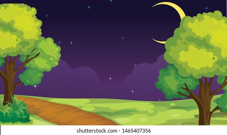 Night Park Background Scene Illustration Stock Vector (royalty Free 