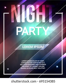 Night party abstract banner. Vector illustration