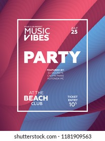 Night Party banner template for art event promotion. Glowing fiber effect background. Ladies night, karaoke party, deep trance music. 
