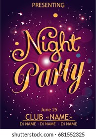 Night party cartoon