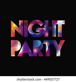 Night Party and Disco concept represented by advertising icon over blurred lights background. Colorfull illustration. 