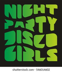 Night Party Disco graphic desing vector art