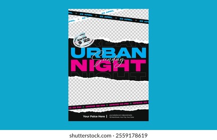 Night Party Flyer. Club Party Banner design. Vector illustration