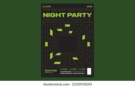 Night Party Flyer. night club invitation