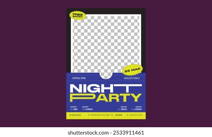 Night Party Flyer. night club invitation