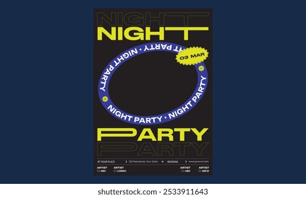 Night Party Flyer. night club invitation