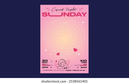 Night Party Flyer. Nightclub. Typography design. Set of flat vector illustrations. Poster, label, cover.