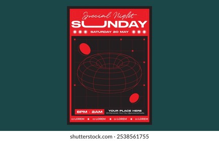 Night Party Flyer. Nightclub. Typography design. Set of flat vector illustrations. Poster, label, cover.