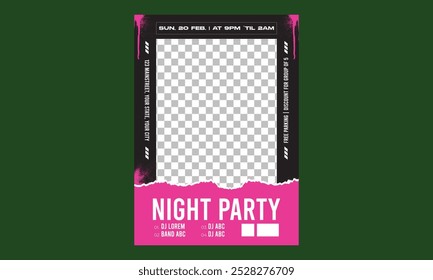 Night Party Flyer. Vector template design for flyer, presentation, brochure.