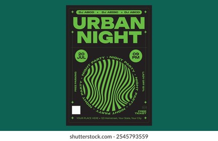 Volante de fiesta nocturna. Diseño de Plantilla de Vector para volante, presentación, folleto.
