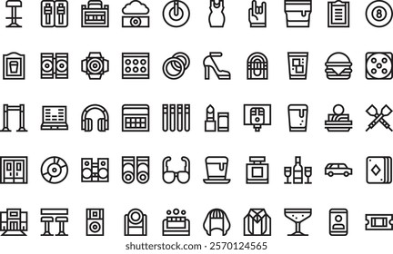 Night party icons  High-Quality Vector Icons Collection with Editable Stroke. Ideal for Professional and Creative Projects.