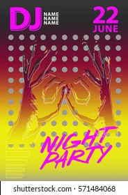 Night party poster template. Modern layout for your design. Suitable for poster, websites. 
