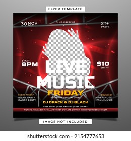 Night party retro flyer template