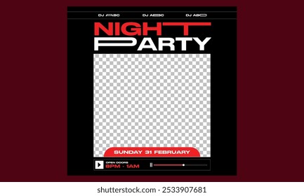 Night Party Socials Media. night club invitation