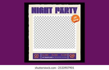 Night Party Socials Media. night club invitation