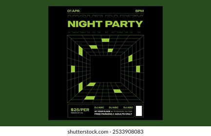 Night Party Socials Media. night club invitation