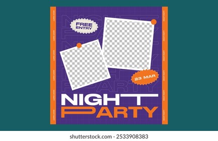 Night Party Socials Media. night club invitation