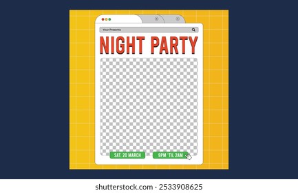 Night Party Socials Media. night club invitation