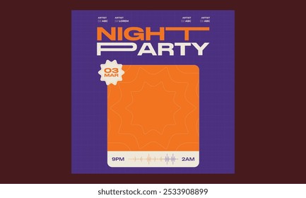 Night Party Socials Media. night club invitation