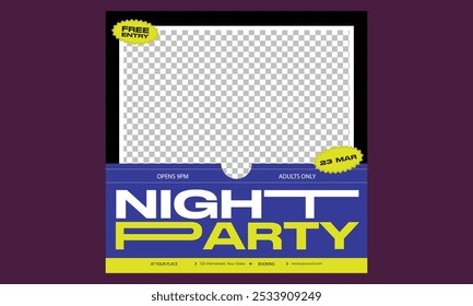 Night Party Socials Media. night club invitation