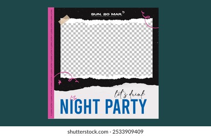 Night Party Socials Media. night club invitation