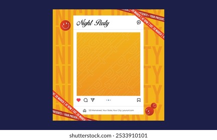 Night Party Socials Media. night club invitation