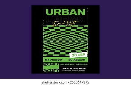 Night Party Socials Media. Ideal design for social media, flyer, party, music festival, club