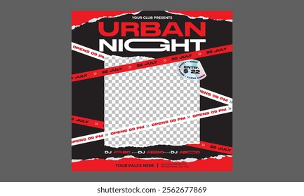  Night Party Socials Media. Ideal design for social media, flyer, party, music festival, club.