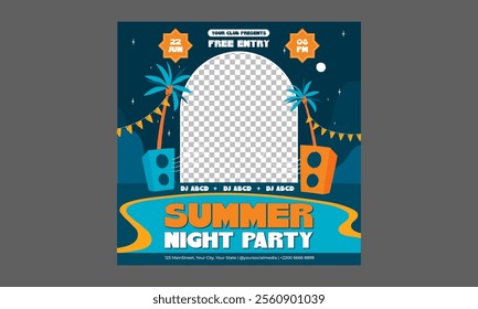 Night Party Socials Media. Social media, flyer, party, music festival, club.