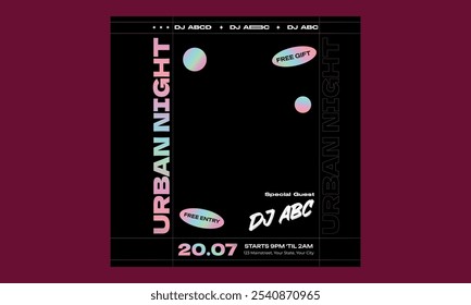 Fiesta Nocturna Medios Sociales. Diseño de Plantilla de Vector para volante, presentación, folleto.