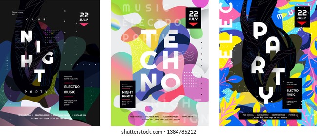 Night party and techno event. Vector gradient abstract background for poster, 
flyer or cover. Psychedelic illustration for clubs, DJ, electronic techno music, festival, etc