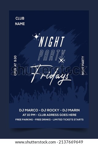 Night party template Electro music and party night dance concept graphic can use for club night invitation, festival flyer, business event promotion