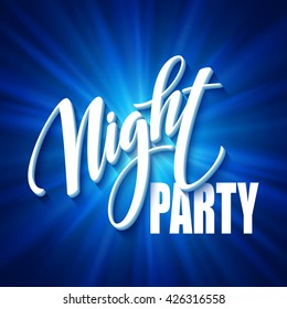 Night Party Typography design. Vector illustration EPS10