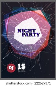 Night party Vector Flyer Template