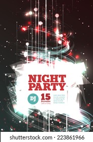 Night party Vector Flyer Template